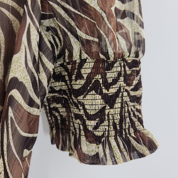 Walter Baker Brandi Safari Zebra Print Short Sleeve Wrap Mini Dress Womens Small - Picture 7 of 16